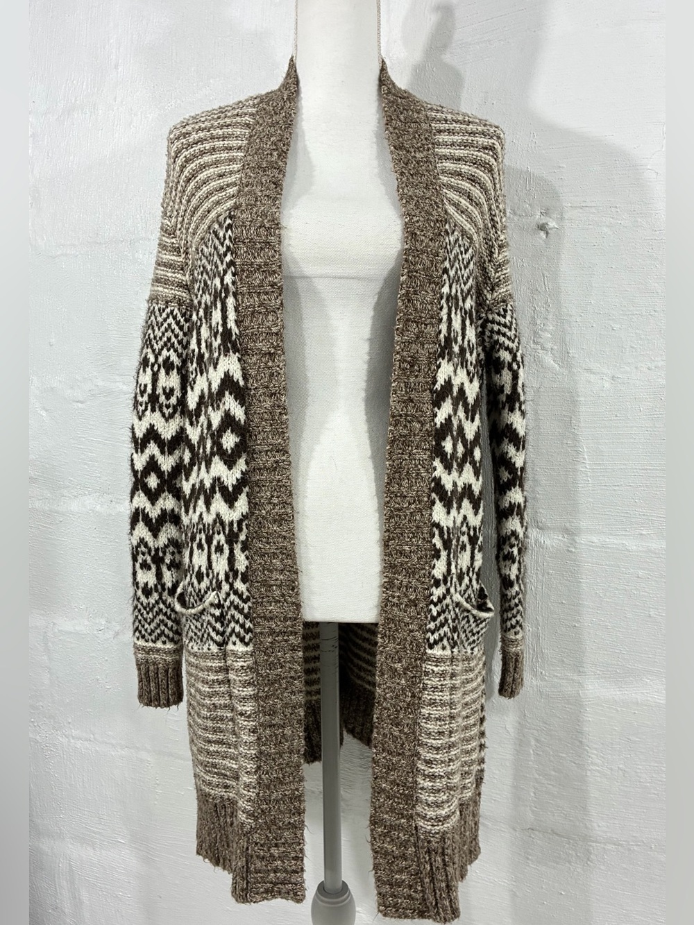 AMERICAN EAGLE FAIRE ISLE OPEN CARDIGAN